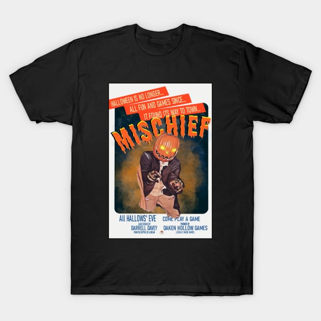 Mischief Poster (boarder) T-Shirt by The World of All Hallows' Eve